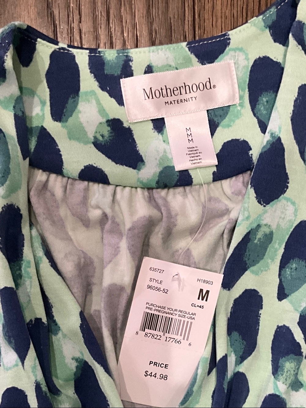 Motherhood Maternity Aqua Maxi Dress with Navy Spot Pattern - Picture 2 of 2